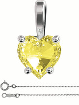 Heart Diamond Pendant 14k White (1.08 Ct Yellow VS1(Enhanced)) IGL - £1,614.84 GBP