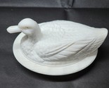 Vintage WESTMORELAND White Milk Glass Large DUCK ON A NEST Candy / Cover... - £25.15 GBP