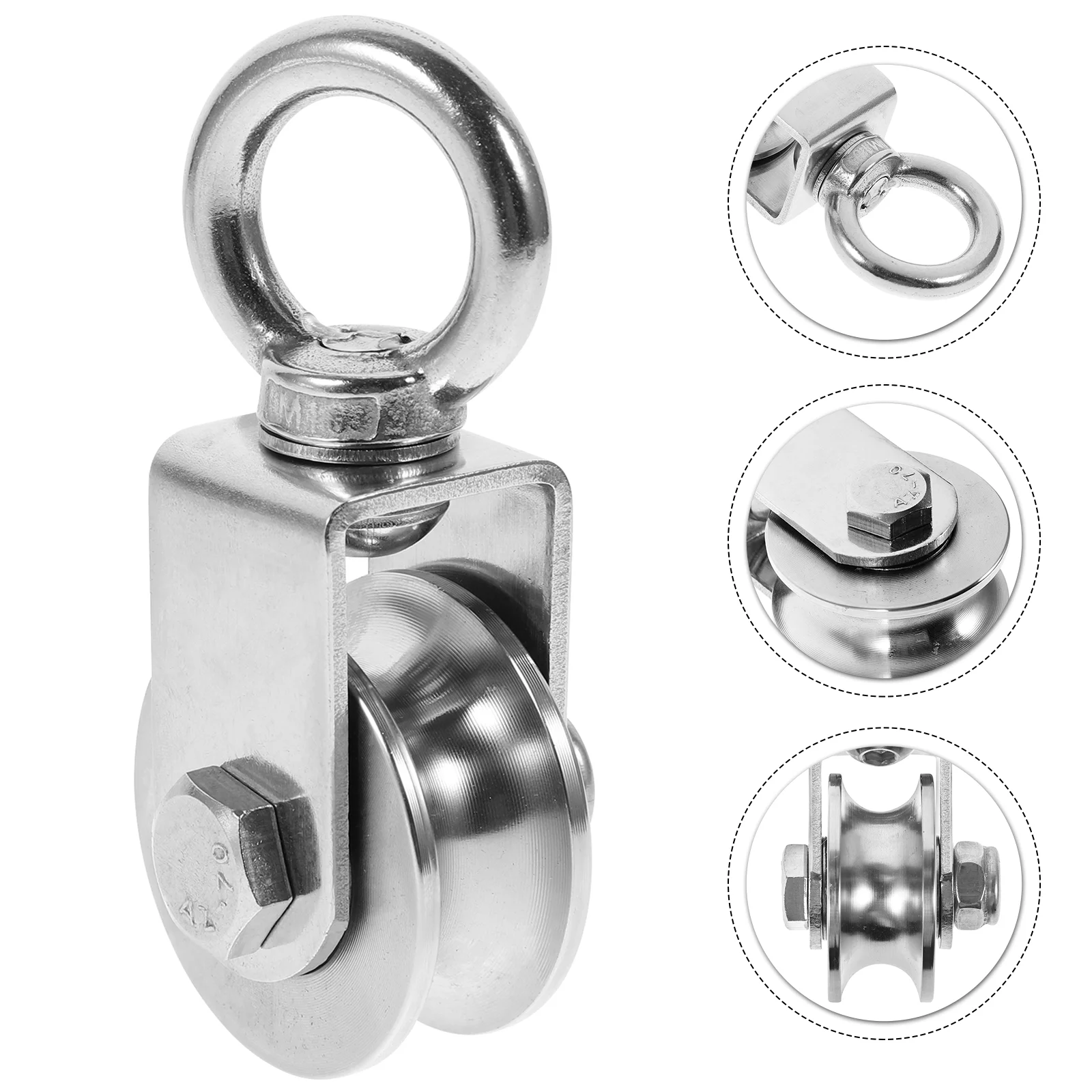 Pulley Wheel Heavy Duty Scroll Wheel Lifting Swivel Hook Cable Pulley ...