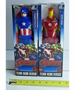 Marvel Avengers Titan Hero Series IRON MAN &amp; CAPTAIN AMERICA 2015 - $33.77 CAD