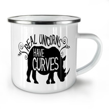 Unicorns Have Curves NEW Enamel Tea Mug 10 oz | Wellcoda - £17.98 GBP