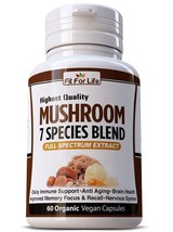 7 Species Mushroom Extract Blend Capsules Turkey Tail, Lion&#39;s Mane, Shit... - $12.37