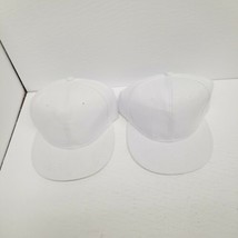 White Blank Adjustable Snapback Hat Lot of 2, Add Own Patch - £15.48 GBP