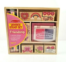 Melissa and Doug Friendship Stamp Set Wooden in Storage Box Arts &amp; Crafts NEW - £7.95 GBP