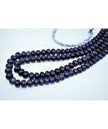 Natural blue glass filled  gemstone 2 Line rondelle beads necklace 1815 ... - £89.61 GBP