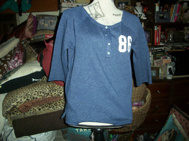 VICTORIA&#39;S SECRET PINK Smooth Dark Blue Fleece Blouse Size SP - $12.87
