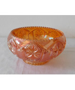 Vintage Imperial Glass Iridescent Carnival Star and File Marigold Rose Bowl - £19.54 GBP