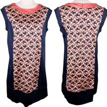 The Webster Miami Target Shift Dress 14 Sleeveless Lightweight Navy Coral - $29.00