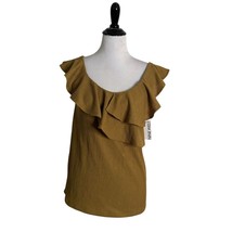 Nine West Tiered Ruffle Top Womens Crinkle Fabric Layering Flutter Sleev... - $18.81