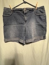 Gloria Vanderbilt Jean Denim Shorts Women’s Size 18W All Around Thinning... - £15.29 GBP