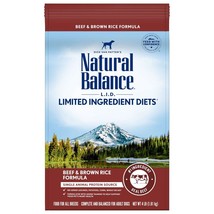 Natural Balance Pet Foods L.I.D. Adult Dry Dog Food Beef &amp; Brown Rice 1ea/4 lb - £30.03 GBP