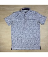 Greyson Golf Polo Floral Leaves Purple Blue Casual Short Sleeve Size Medium - $739.25 MXN