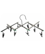 EXPANDABLE DISPLAY HANGING RACK 10 METAL CLIPS flags caps hats ceiling h... - $16.91 CAD