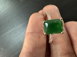 585 14K RG Square Green Gemstone Size 7 Ring - $911.17 MXN