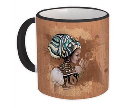 African Woman Portrait Profile : Gift Mug Ethnic Art Black Culture Ethno - £12.70 GBP