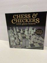 NEW Game Glass Chess And Checkers Set with chess board Cardinal - £15.73 GBP