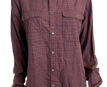 Theory Men&#39;s Long Sleeve Harber Shirt Large Burgundy Checked NWT - £37.34 GBP