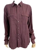 Theory Men&#39;s Long Sleeve Harber Shirt Large Burgundy Checked NWT - $47.49