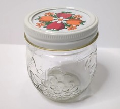 Kerr Country Kitchen Fruit Embossed Decorative 8 oz 1/2 Pint Canning Jelly Jar - £6.90 GBP