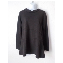 Soft Surroundings Dark Gray Cowl Neck Molly Tunic Top Pullover Size Small Comfy - £19.46 GBP