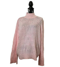 NEW Lisa Rinna Collection Mock Neck Acrylic Knit Sweater Baby Pink - Size Large - £17.01 GBP