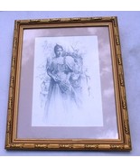 ~~ VICTORIAN WOMAN VINTAGE ILLUSTRATION/PRINT ~~ 8&quot; x 10&quot; ~~ Framed &amp; Ma... - $15.00