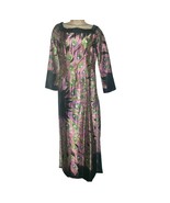 NWOT Handmade Vietnamese Peacock Feather Print Ao Dai Dress Size 6 - $41.14 CAD