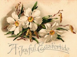 A Joyful Eastertide Vintage Postcard Easter Spring John Winsch 1913 Flowers - $3.99