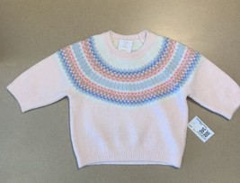 NEW Baby Infant Christmas Sweater  Fair Isle Winter in Pastel Colors NB ... - $18.25