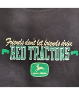 John Deere Mens Black Knit Shirt Friends don&#39;t let you drive RED tractor... - £7.13 GBP