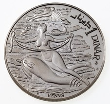 1969 Tunisia Dinar Silver Coin, Venus KM 299 - £58.14 GBP