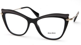 New Miu Miu Vmu 06P VIE-1O1 Black Eyeglasses Frame 53-17-140 B42mm Italy - £150.12 GBP