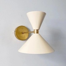 Hour-Glass Shaped Wall Sconce Modern Mid Century Light Brass Fixture Vanity Lamp - £113.90 GBP