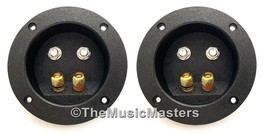 2X Gold Banana Speaker Screw Terminal Cups Dual 1/4&quot; Jacks Home Pro Studio Boxes - £11.36 GBP