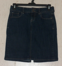 Excellent Womens Old Navy Five Pocket Dark Wash Denim Blue J EAN Skirt Size 4 - £20.08 GBP