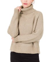 $25 Zenana Ash Mocha Melange Raglan Turtleneck Sweater Ash Mocha Size Me... - $11.39