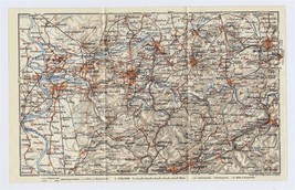 1925 Vintage Map Of Ruhr Ruhrgebiet Essen Duisburg Dortmund Bochum Germany - £17.13 GBP