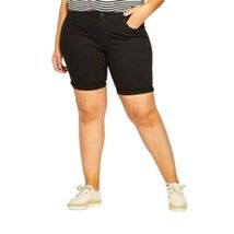 Universal Thread Roll-Cuff Black Bermuda Shorts Women's Plus Size 20W - $21.78