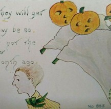 Halloween Postcard Goblins Ghosts Pumpkin Heads Series 855 FA Owen AMC Original - £53.67 GBP