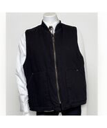 Quilted Canvas Duck Vest Mens XL Black Cowboy Workwear Relaxed Fit Lined... - $47.02
