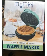 Nostalgia My Mini Waffle Maker 5&quot; Cooking Surface Teal - $23.98 CAD