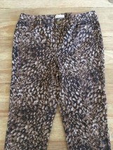 Coldwater Creek Petites 6P Natural Fit Slim Leg Brown Animal Print Jeans New - £30.90 GBP