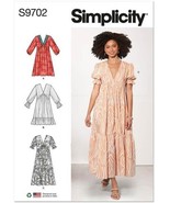 Simplicity Misses&#39; V Neck Empire Dress Sewing Pattern Kit Code S9702 Siz... - $556.60 MXN