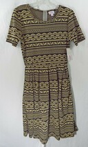 Womens LuLaRoe Dress Medium Amelia Brown Beige Tribal Pattern NWT - $29.70