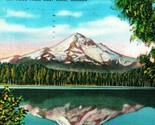 Mount Hood Oregon OR From Lost Lake Vtg Linen Postcard - £3.09 GBP