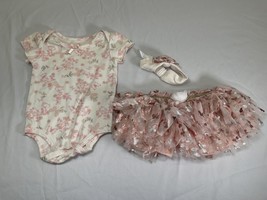 Baby girl Pink And Cream Butterfly Set-sz 18 Months - £9.53 GBP