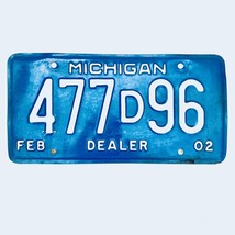 2002 United States Michigan Base Dealer License Plate 477D96 - $16.25 CAD