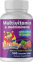 Uncle Moishy Multivitamin &amp; Multimineral with Iron &amp; B Complex Grape &amp; Berry Fla - £17.92 GBP