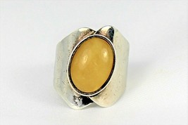 Created Yellow Store Ring 7.9 g Real Solid Sterling Silver 925 Size 7 - £32.79 GBP