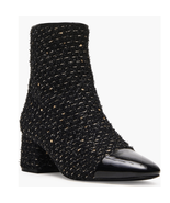 Steve Madden Eiffel Bootie, Tweed Black Sparkle, Low Block Heel, Size 8,... - $79.00